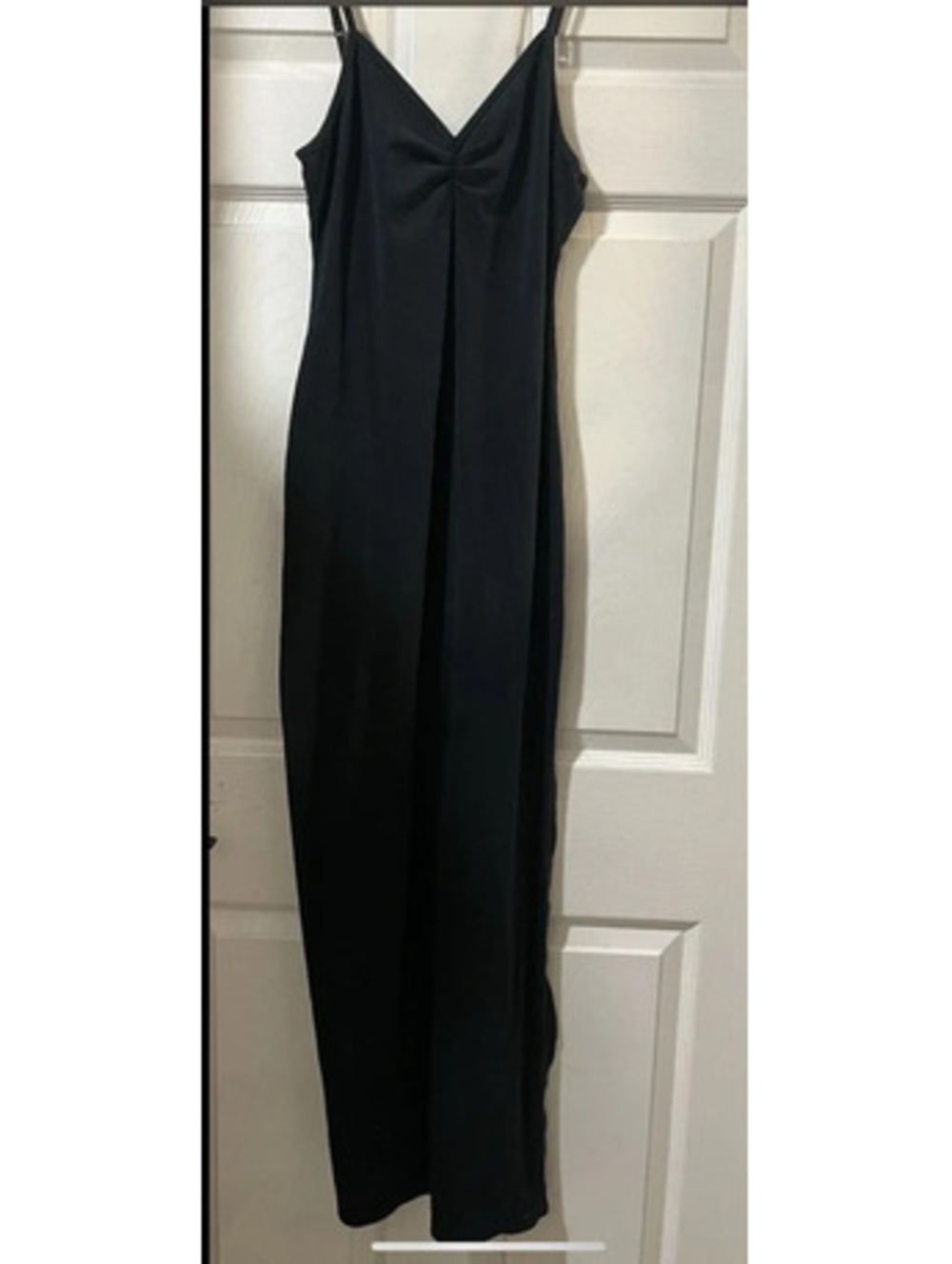 Woman’s youth Long Black Dress With Slit Size Small Maxi